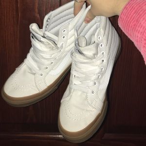 White Sk8 Hi Vans!